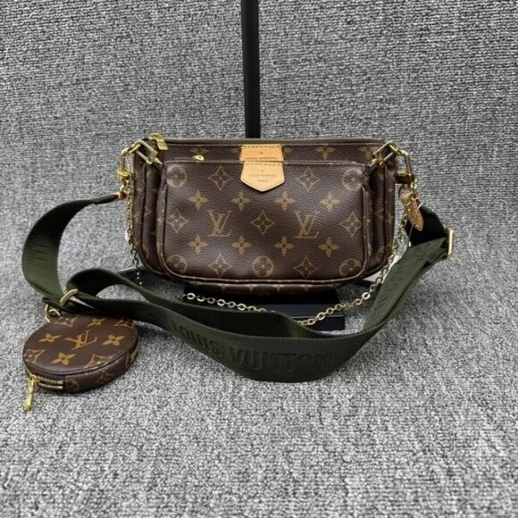 ✨✨Multi Pochette Accessoires Crossbody Medium Khaki Canvas
